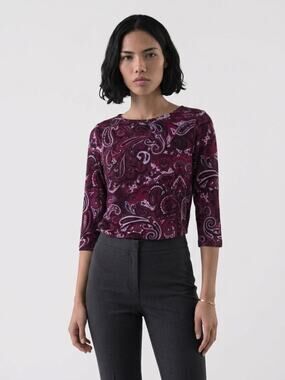 Jaclyn Smith womens small paisley print with 3/4 sleeves